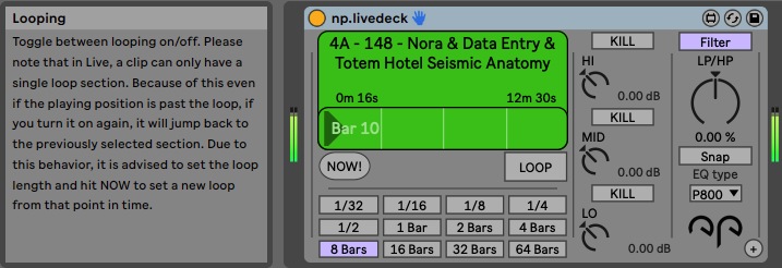 NoraPatches LiveDeck Ableton Live Max 4 Live device for DJ